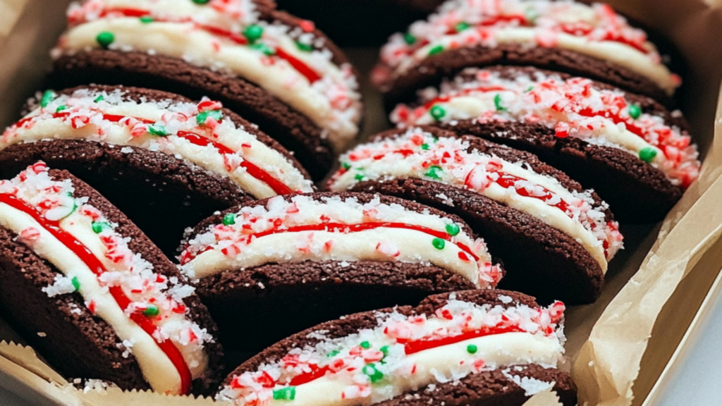 Striped Peppermint Sandwich Cookies Recipe