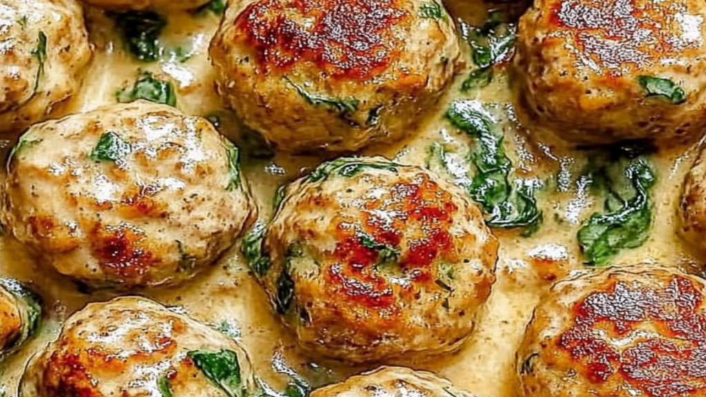 Creamy Spinach Turkey Meatballs Recipe
