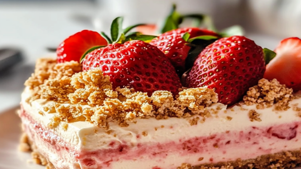Indulge in Creamy Strawberry Crunch Cheesecake Recipe