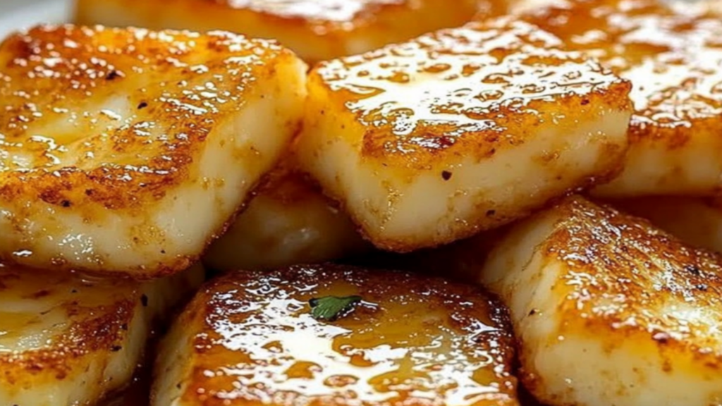 Crispy Air-Fried Halloumi with Honey Drizzle Delight