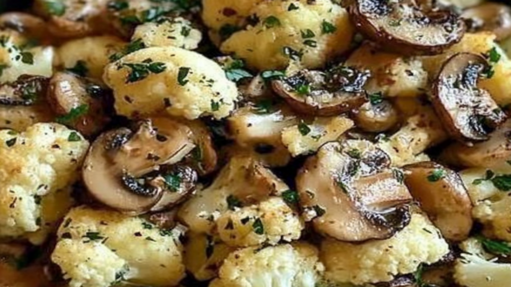 Garlic Mushrooms Cauliflower Skillet Recipe