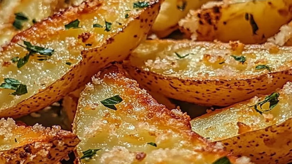 Crispy Garlic Parmesan Potato Wedges Recipe - Comfort Food Delight
