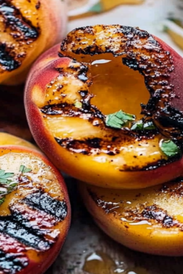 Grilled Peaches with Cinnamon Honey Ricotta