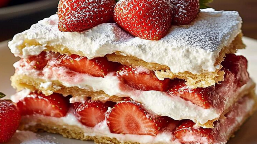 No Bake Strawberry Cheesecake Lasagna Recipe