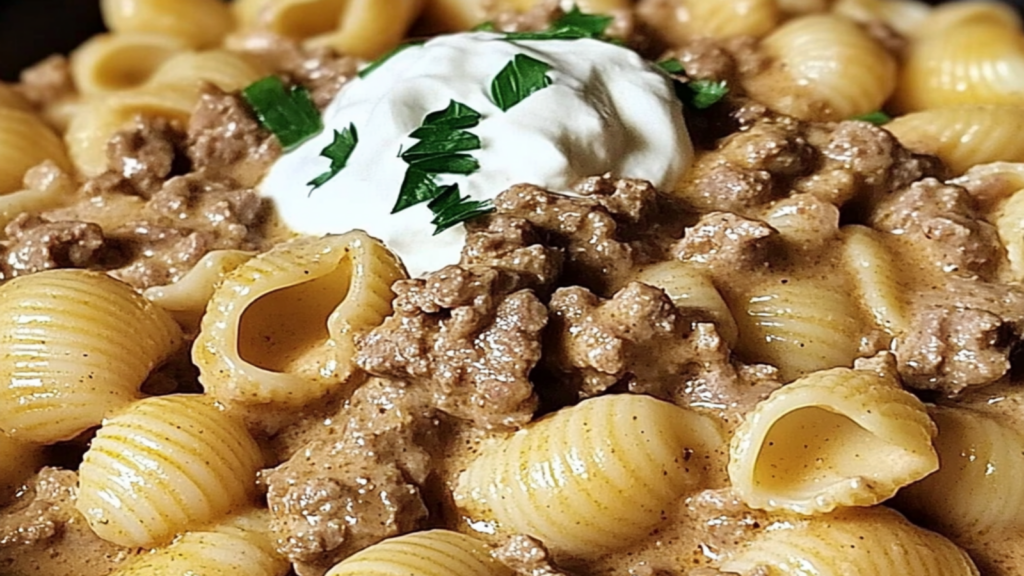 One-Pot Creamy Beef and Shells Recipe