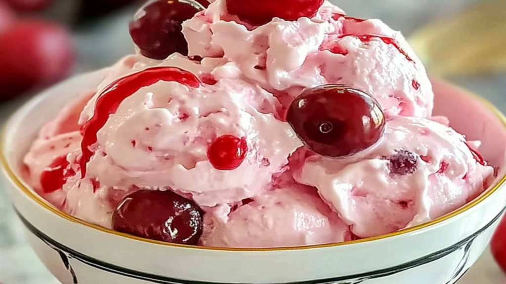 Pink Cherry Jell-O Fluff Recipe Delight