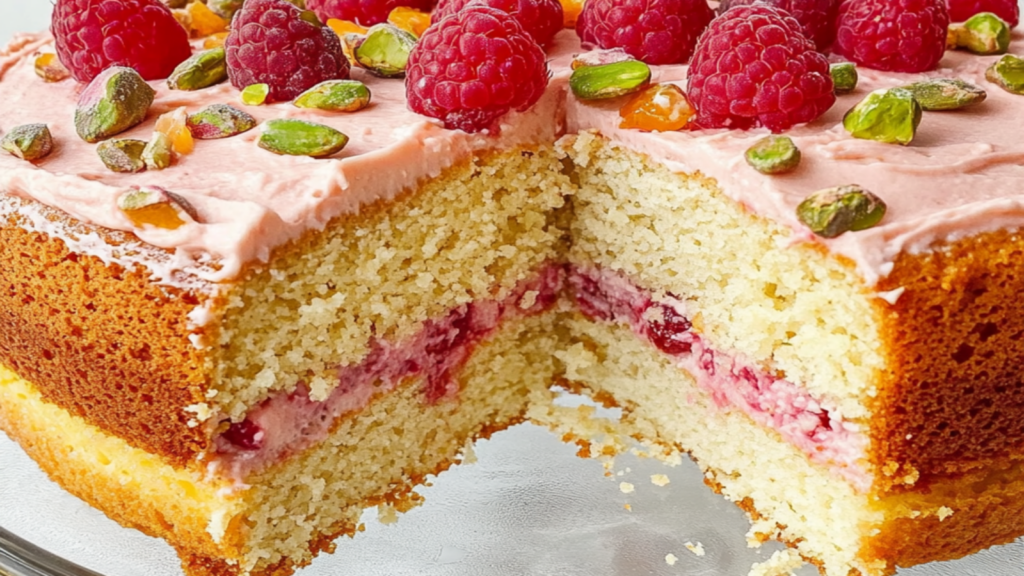 Raspberry Orange Pistachio Ricotta Cake Recipe