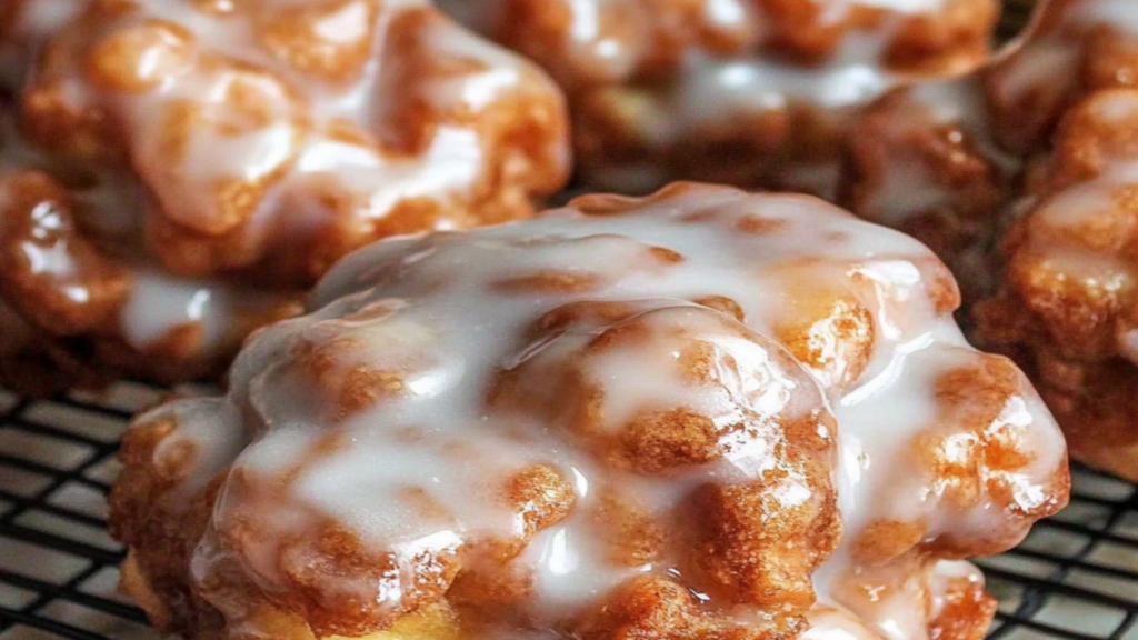 Soft Cinnamon Apple Fritters with Glaze