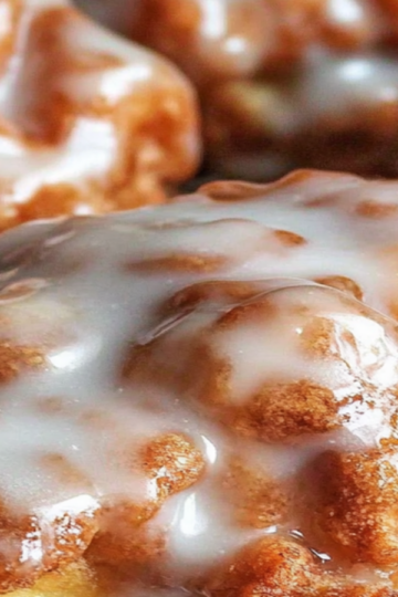 Soft Cinnamon Apple Fritters with Glaze