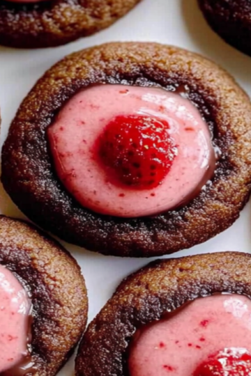 Strawberry Chocolate Thumbprint Cookies Recipe