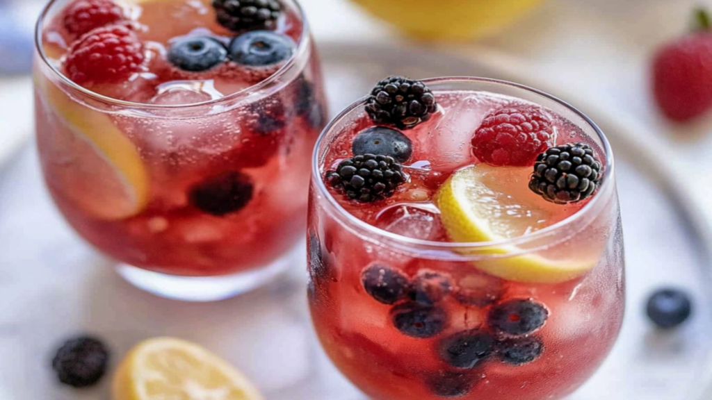 Refreshing Berry Lemonade Summer Drink No Alcohol Sparkling