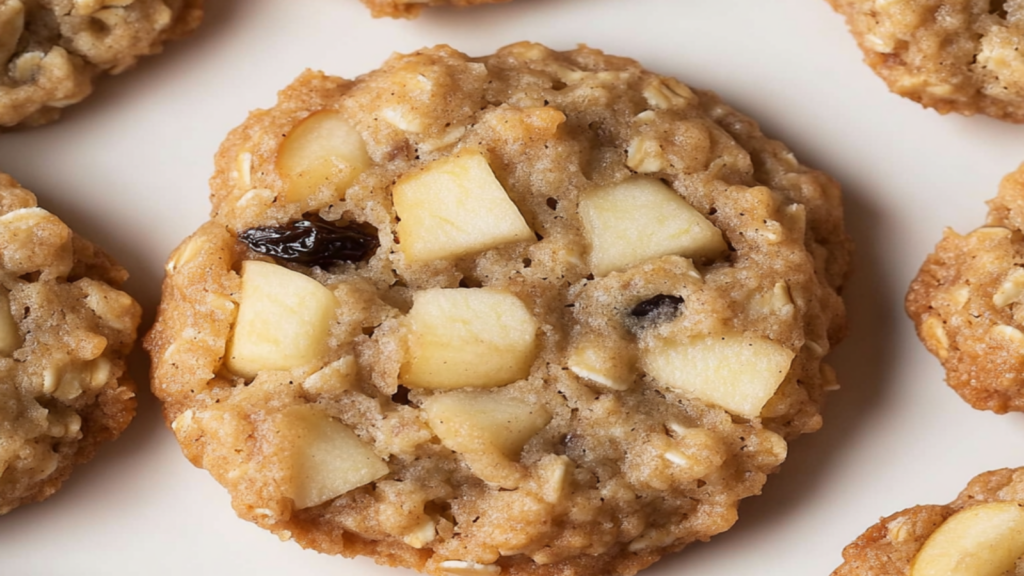 Chewy Apple Oatmeal Cookies with Raisins