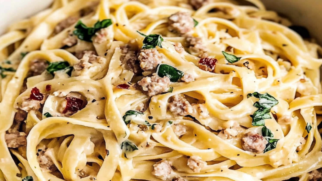 Creamy Tuscan Sausage Pasta Recipe