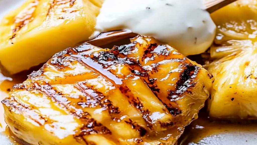 Father’s Day Grilled Pineapple with Rum Sauce