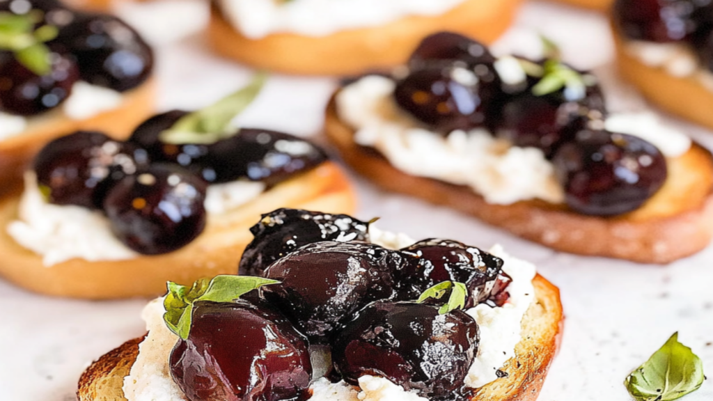 Fresh Cherry and Goat Cheese Crostini Recipe