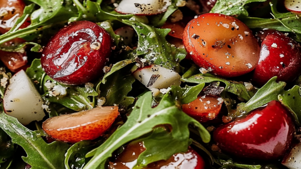 Fresh Cherry Salad with Arugula Recipe