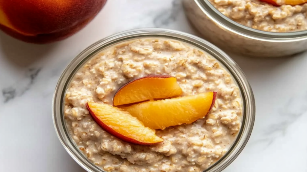 Healthy Overnight Oats with Peaches Recipe