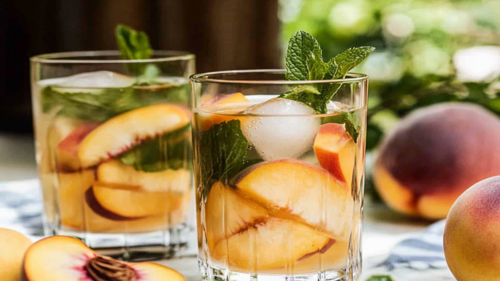 Refreshing Infused Water with Peach and Mint Recipe