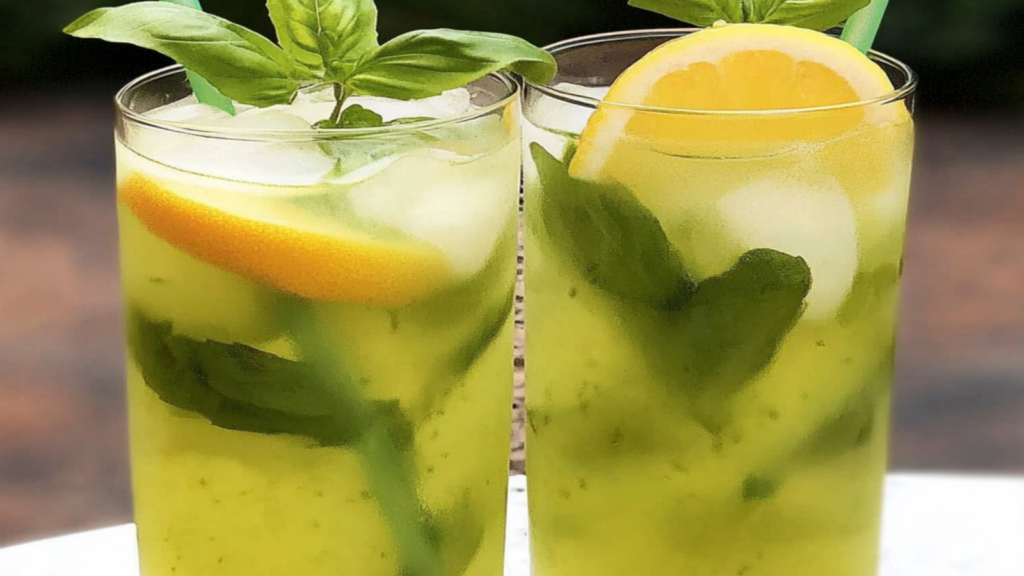 Refreshing Lemon Basil Summer Drink No Alcohol Iced Tea