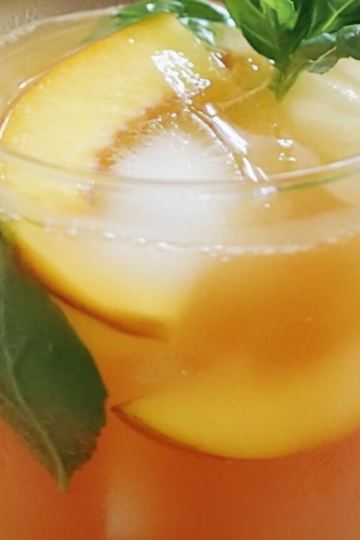 Refreshing Peach Basil Lemonade - No Alcohol Delight