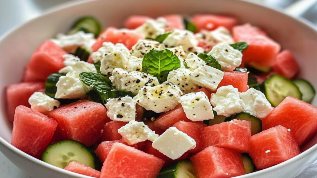 Refreshing Watermelon Salad with Feta and Mint Delight