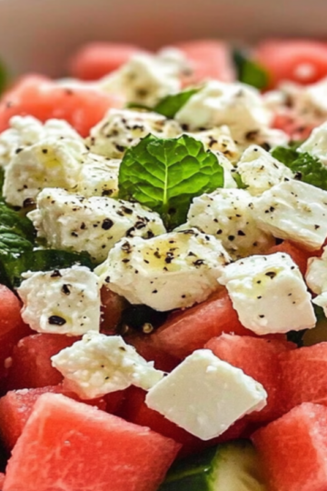 Refreshing Watermelon Salad with Feta and Mint Delight