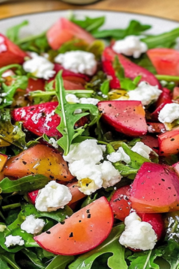 Rhubarb Salad Recipe with Arugula & Goat Cheese