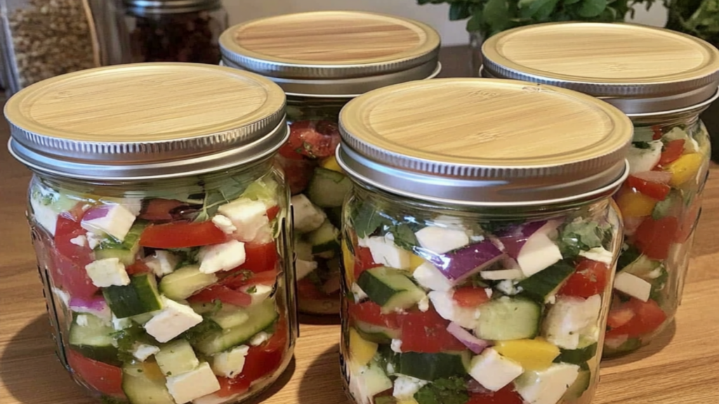 Refreshing Small Greek Salad Jars: Summer Dinner Ideas