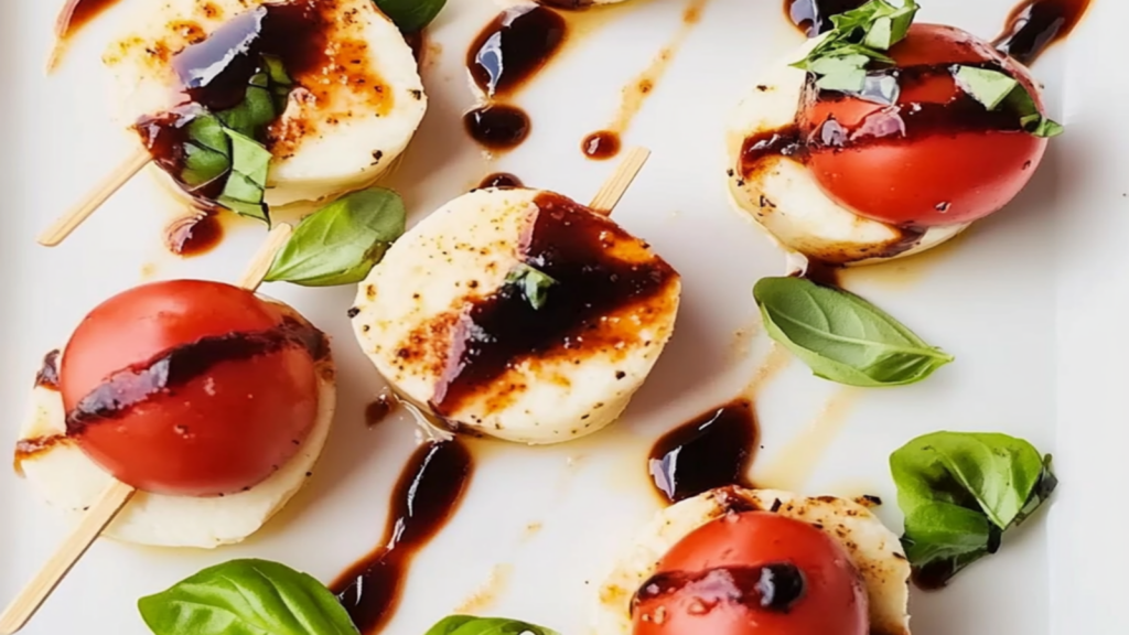 Small Caprese Salad Bites: Summer Dinner Ideas