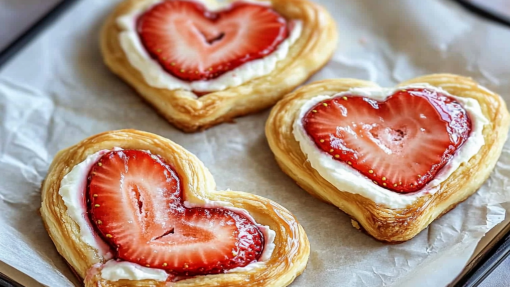 Strawberry Cream Cheese Heart Danishes Recipe