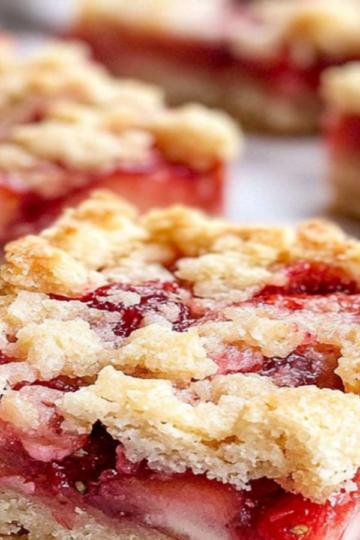 Strawberry Rhubarb Shortbread Bars Recipe