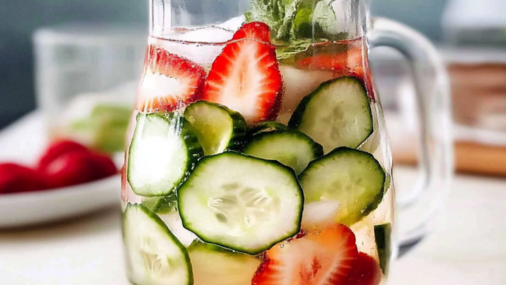 Refreshing Strawberry Cucumber Summer Drink No Alcohol