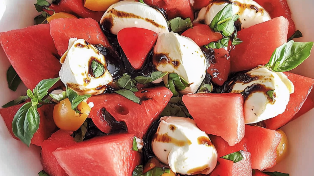 Refreshing Watermelon Caprese Salad with Balsamic Drizzle