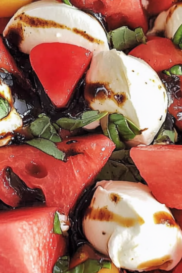 Refreshing Watermelon Caprese Salad with Balsamic Drizzle