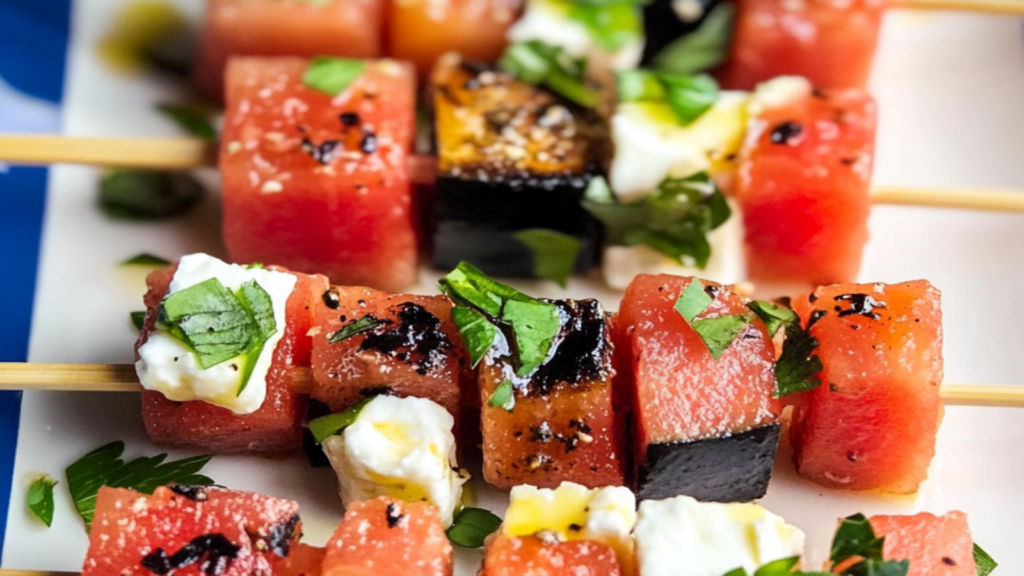 Refreshing Watermelon Feta Skewers Party Appetizer Recipe