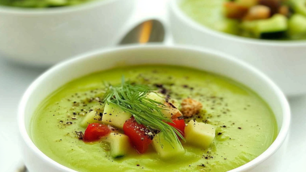 Refreshing Chilled Avocado Cucumber Soup Recipe