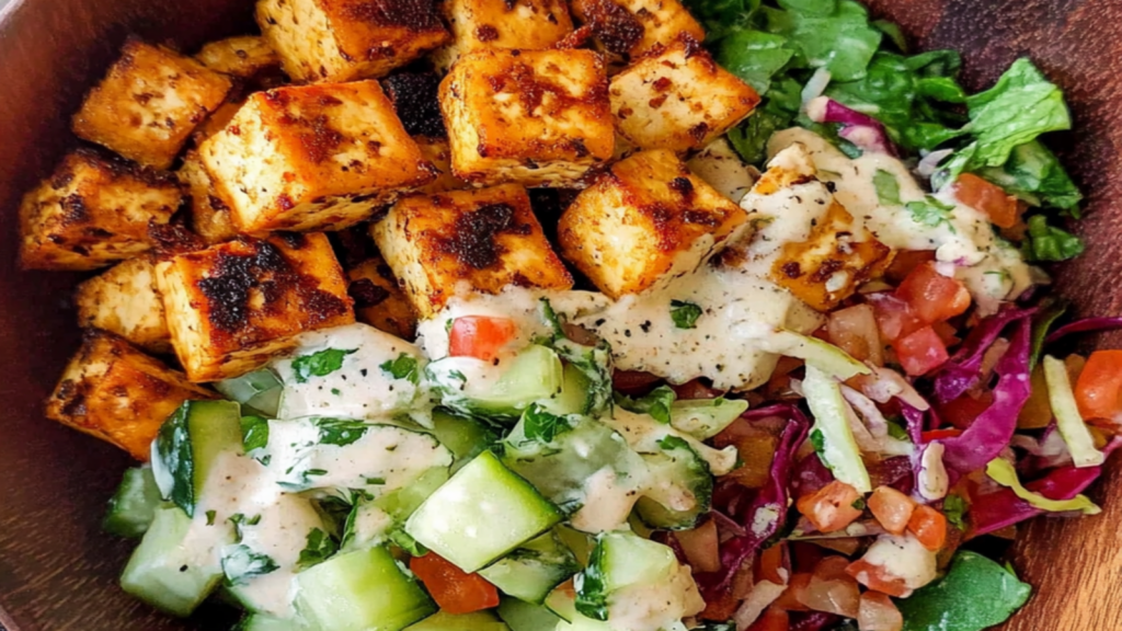 Crispy Tofu Bowl with Summer Slaw Recipe