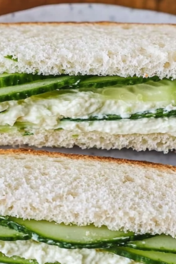 Cucumber Cream Cheese Sandwiches for Lunch Boxes