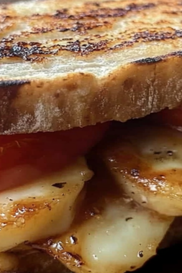 Grilled Halloumi Sandwich with Tomatoes Delight