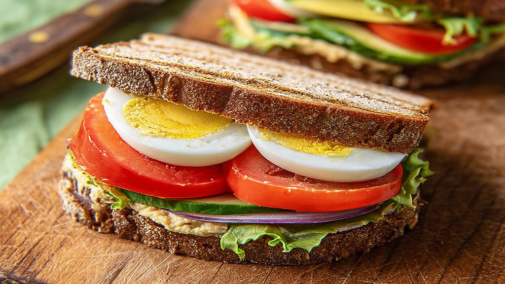 Grilled Veggie Sandwich with Hummus Recipe