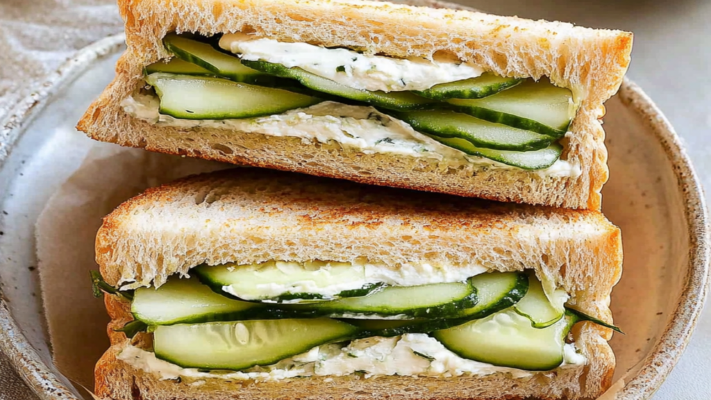 Lunch Box Cucumber Cream Cheese Sandwiches
