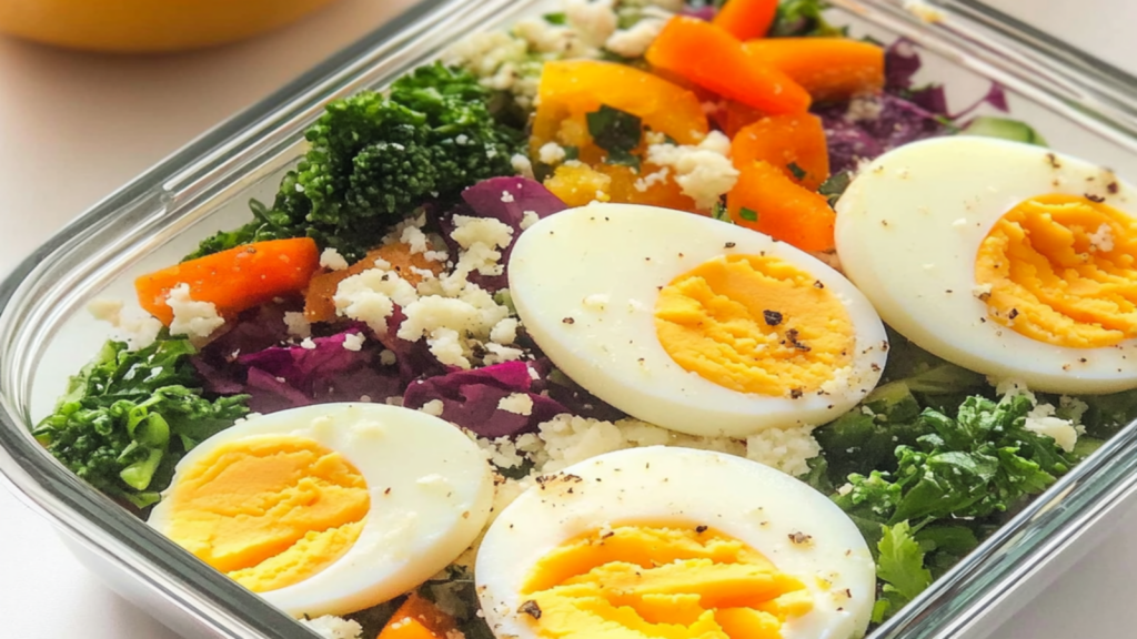 Energizing Lunch Box Hard-Boiled Eggs and Veggies