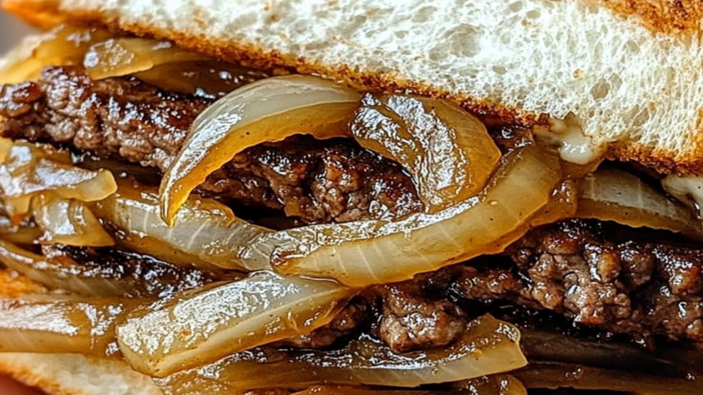 Minced Beef Sandwich with Caramelized Onions