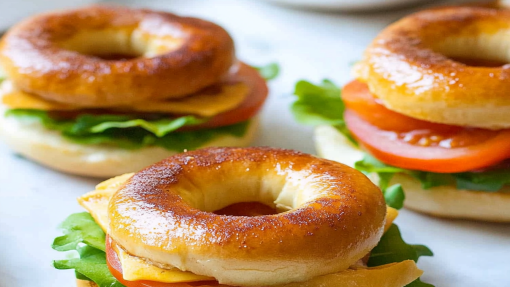 Mini Bagel Sandwiches for the Pool Party