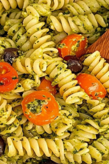 Pasta Salad with Pesto for Lunch Boxes