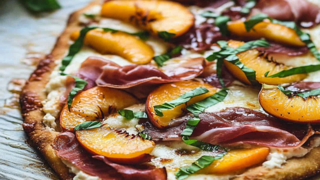 Peach and Prosciutto Flatbread Recipe Delight