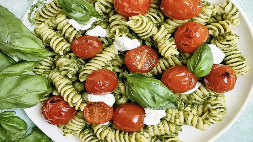 Pesto Pasta with Roasted Cherry Tomatoes