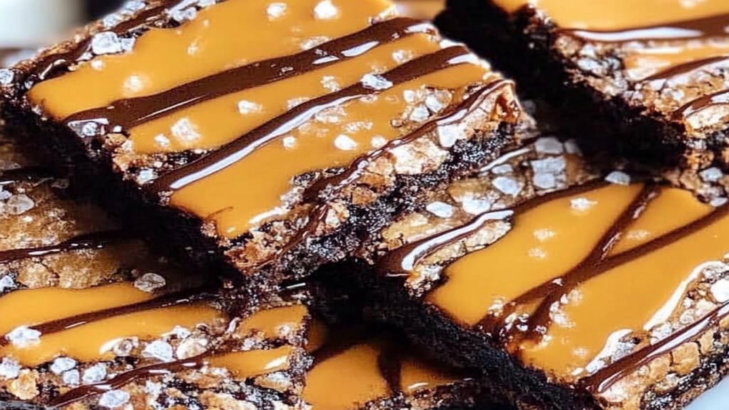 Indulge in Sea Salt Caramel Crunch Topped Brookies