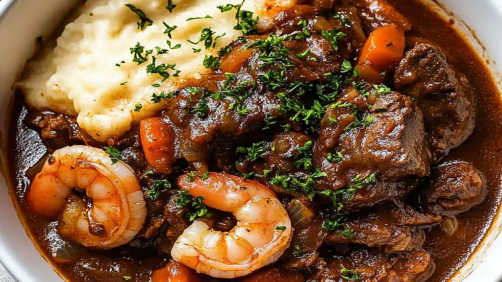 Tangy Shrimp Beef Bourguignon Recipe