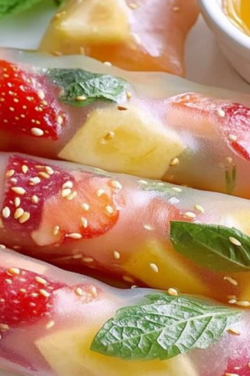 Tropical Fruit Spring Rolls with Honey Dip